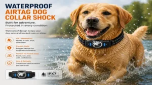 Waterproof airtag dog collar shock designed for active dogs in all weather