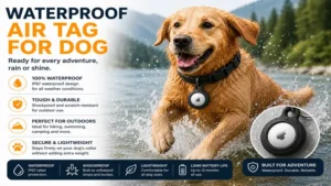 Waterproof air tag for dog designed for outdoor adventures and water activities