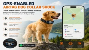 GPS-enabled airtag dog collar shock for real-time pet tracking