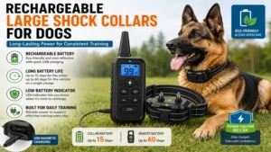 rechargeable large shock collars for dogs with long battery life and USB charging support
