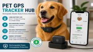 Rechargeable Pet GPS Tracker Hub offering long battery life for reliable pet safety