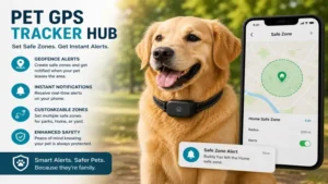 Pet GPS Tracker Hub with geofencing alerts for enhanced pet security and monitoring