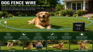 dog fence wire creating a secure yard environment for dogs to play and explore safely