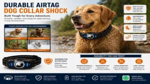 Durable airtag dog collar shock built for daily outdoor training use