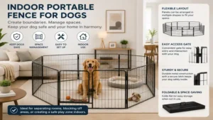 Indoor portable fence for dogs helping manage pet spaces safely inside the home