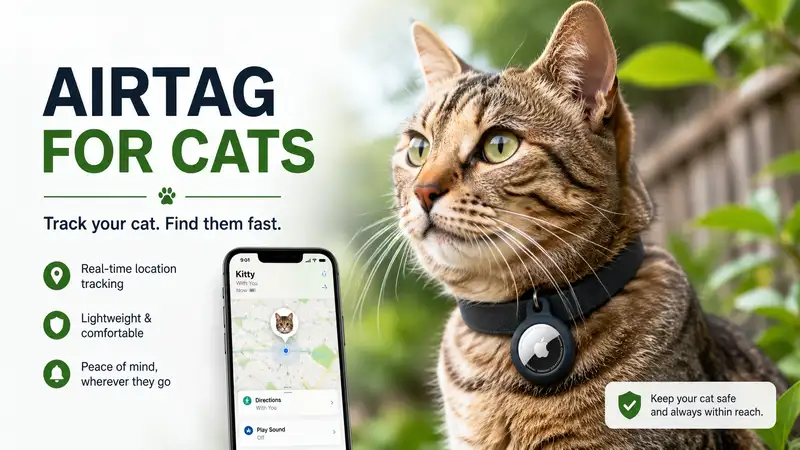 airtag for cats with a tracking collar and smartphone location app for pet safety