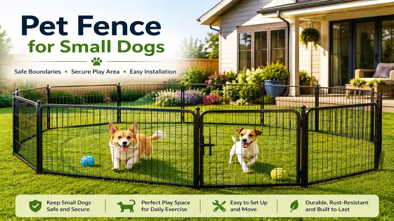 pet fence small dogs setup creating a safe and secure play area in a backyard