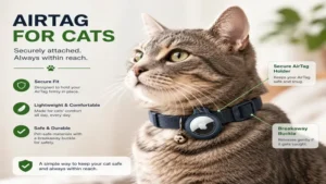 airtag for cats securely attached to a comfortable and safe cat collar