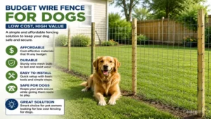 low cost fencing for dogs using budget-friendly wire mesh fencing in a residential yard