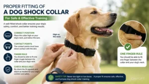 Proper fitting of a collar for dog shock collar training to ensure safety, comfort, and effective communication