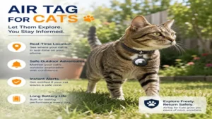 Air tag for cats helping monitor outdoor adventures while keeping cats safe and easy to find