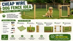low budget low cost dog fence plans with cheap wire fencing for a secure backyard dog area