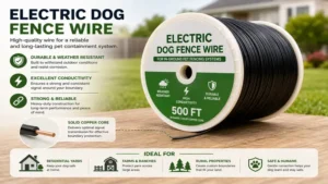 Spool of electric dog fence wire used for invisible pet fencing systems