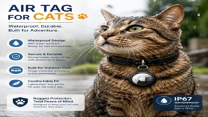 Air tag for cats with a waterproof and durable holder built for outdoor use in any weather