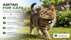 airtag for cats helping monitor an outdoor cat exploring a backyard