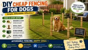 DIY cheap fencing for dogs built with simple materials to create an affordable and secure pet enclosure