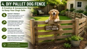 DIY pallet projects create inexpensive fencing for dogs using recycled wood for a secure and affordable backyard enclosure.