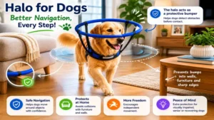 halo for dogs assisting a dog with safe navigation around furniture and walls