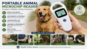 Portable microchip scanner for pets designed for quick and reliable pet identification