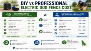 DIY vs professional installation electric dog fence cost comparison chart