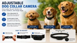 adjustable dog collar webcam suitable for small medium and large dogs