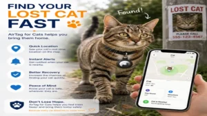 Air tag for cats helping owners quickly locate and recover a lost cat with real-time tracking