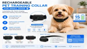rechargeable pet training collar for small dogs featuring long battery life and fast USB charging