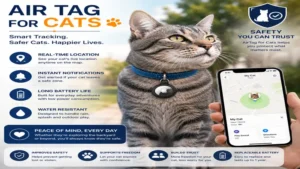 Air tag for cats improving pet safety through location tracking, alerts, and long battery life