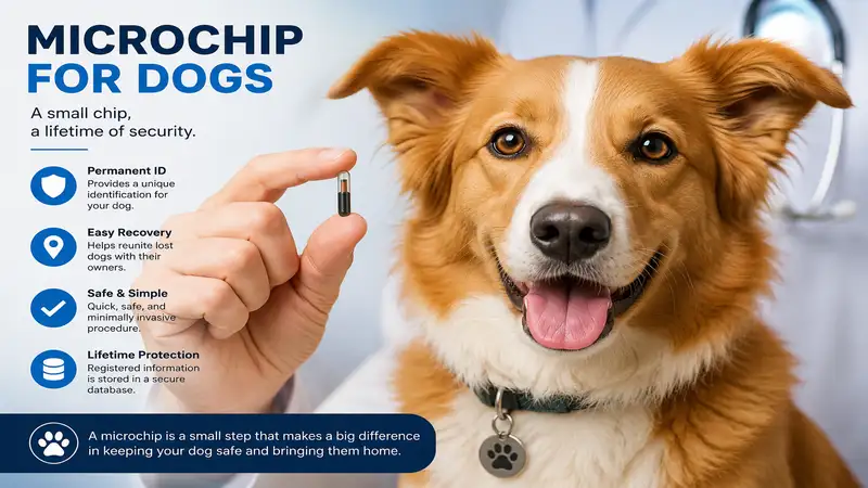chip para perros for permanent pet identification and safety at a veterinary clinic