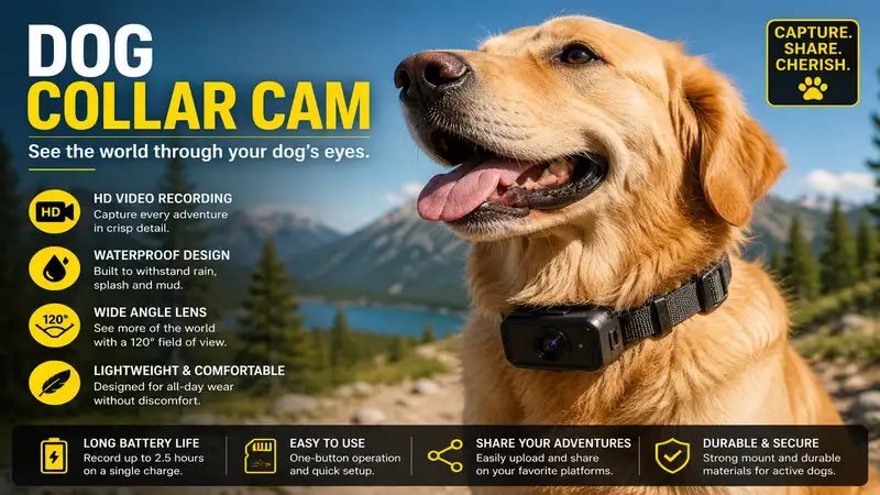 Dog collar cam capturing outdoor adventures from a pet's point of view