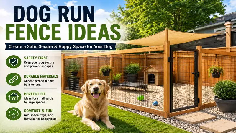 Dog run fence ideas for creating a safe, secure, and comfortable outdoor space for your dog