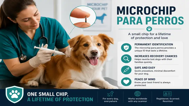 Veterinarian implanting a microchip para perros to improve pet identification and safety.