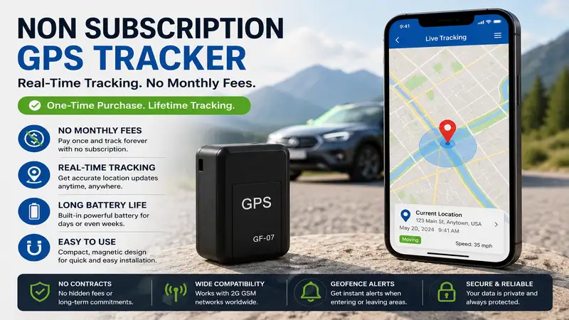 Non subscription gps tracker designed for reliable real-time location tracking without monthly fees
