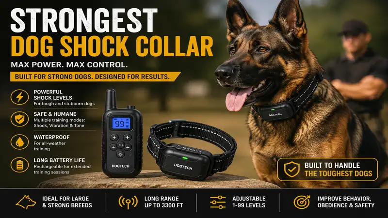 strongest dog shock collar for large stubborn dogs with maximum control and professional training performance