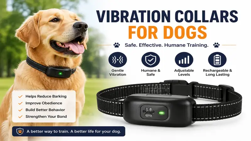 Featured image showing vibration collars for dogs used for safe and humane dog training