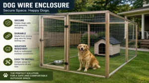 dog wire enclosure providing secure containment for dogs in a residential yard