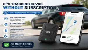 GPS tracking device without subscription installed in a vehicle for reliable location monitoring