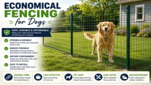 Wire economical fencing for dogs offering an affordable and secure outdoor enclosure