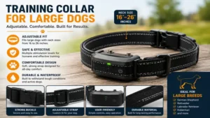 Adjustable training collar for large dogs designed for comfort and effective communication