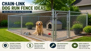 Chain-link dog run fence ideas for a secure, affordable, and low-maintenance dog area