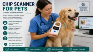 Chip scanner for pets used by veterinarians during routine pet examinations