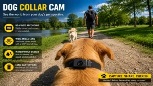 Dog collar cam recording a walk through a park from the dog's perspective