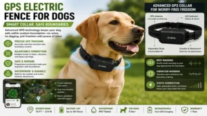 GPS electric fence for dogs collar with accurate location tracking and adjustable correction levels