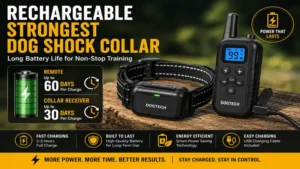 rechargeable strongest dog shock collar with long battery life and fast charging support