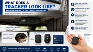 What does a tracker look like inside a magnetic GPS tracker designed for vehicles.