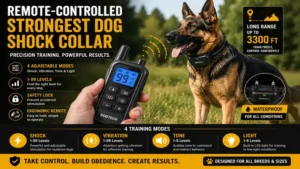 remote-controlled strongest dog shock collar with adjustable training modes and long-range control
