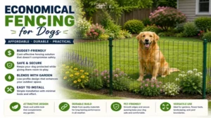 Garden economical fencing for dogs protecting pets while blending naturally with landscaping
