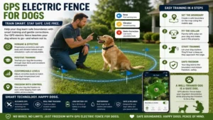 GPS electric fence for dogs helping train pets to stay safely within virtual boundaries