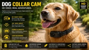 HD dog collar cam recording high-quality video during everyday adventures