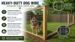 heavy-duty dog wire used to prevent dogs from escaping fenced areas